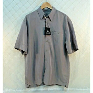 Stormtech Grey Shirt Mens Medium NWT  New Performance Button Down Short Sleeve